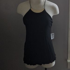 Black cotton top with gold accent